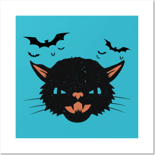 Black Cat Funny Halloween Apparel Posters and Art